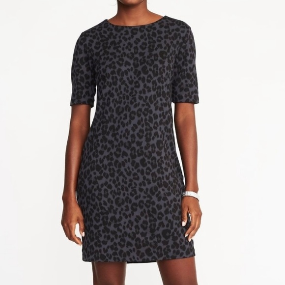 SOLD-Old Navy Leopard Print Knit ShirtDress - Picture 2 of 10